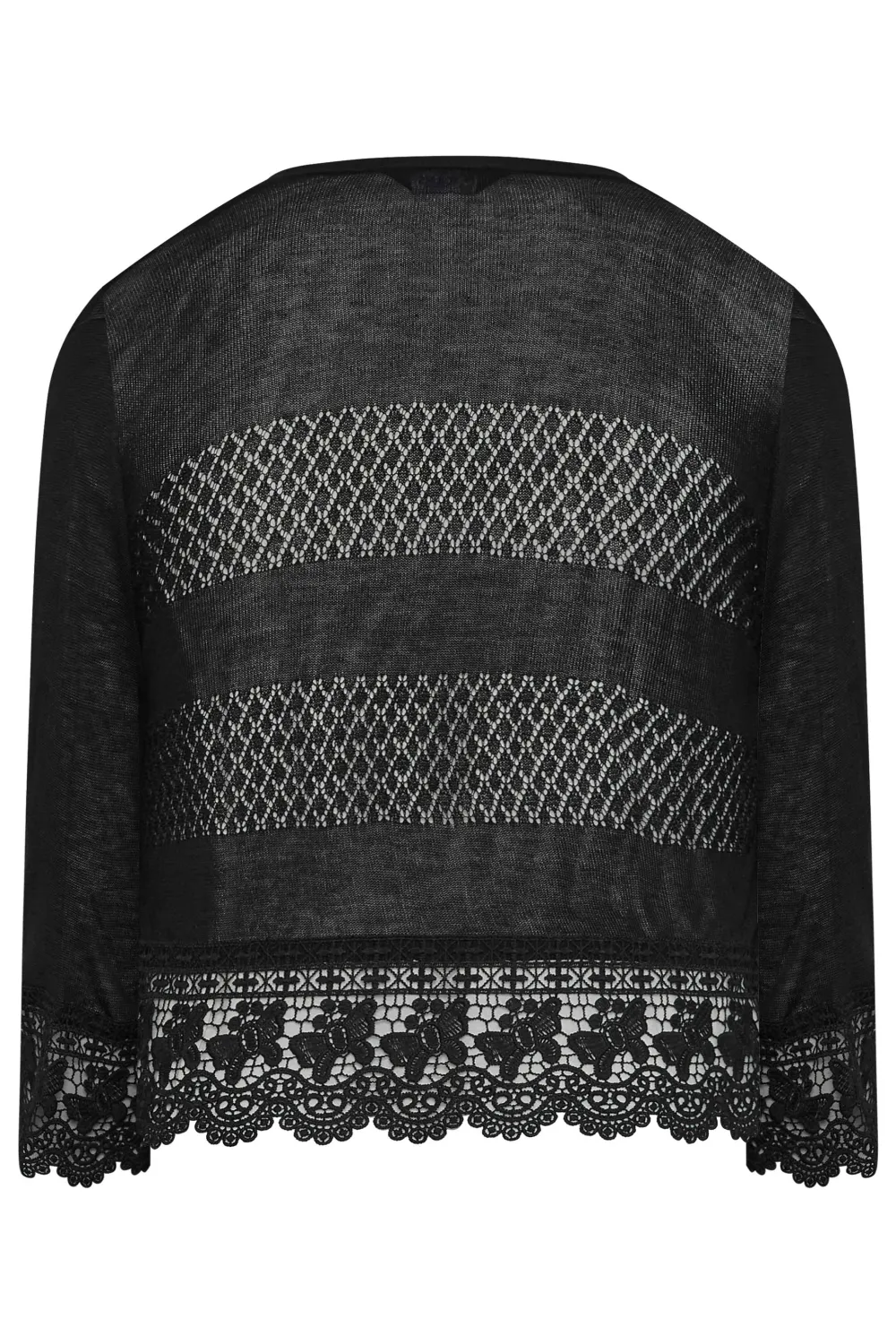 YOURS Curve Black Lace Waterfall Shrug