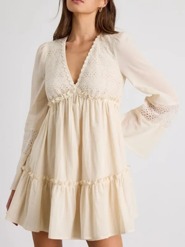 Lace Trim Babydoll Dress