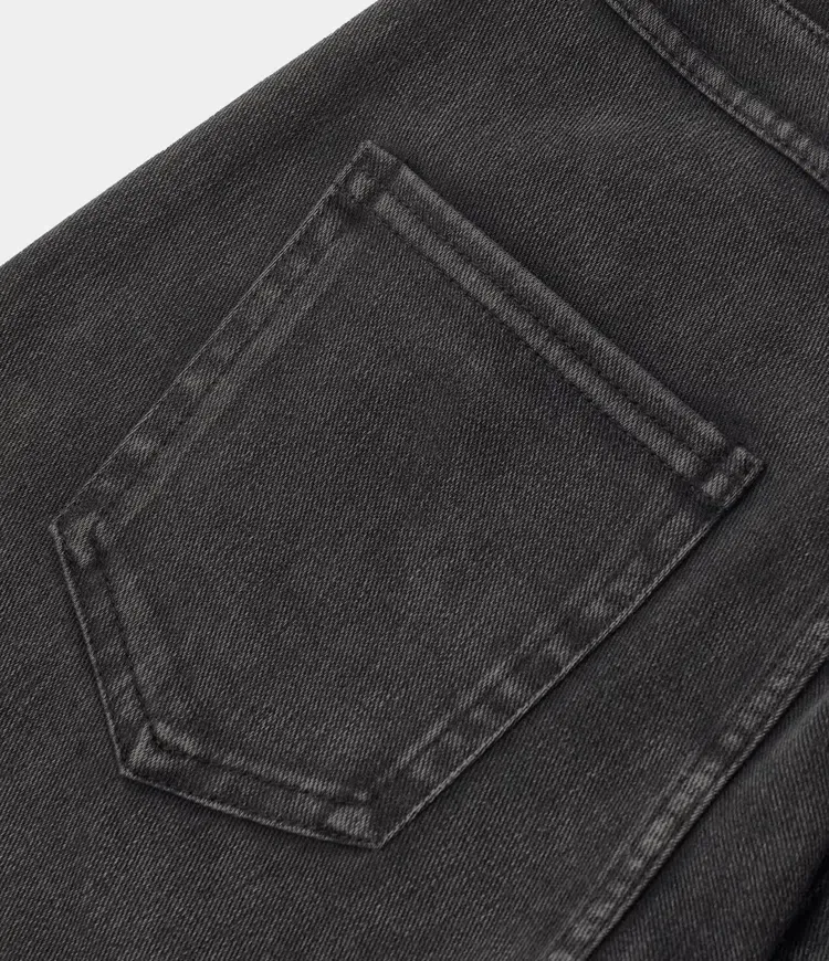 High Waisted Back Side Pocket Stretchy Knit Denim Casual Leggings