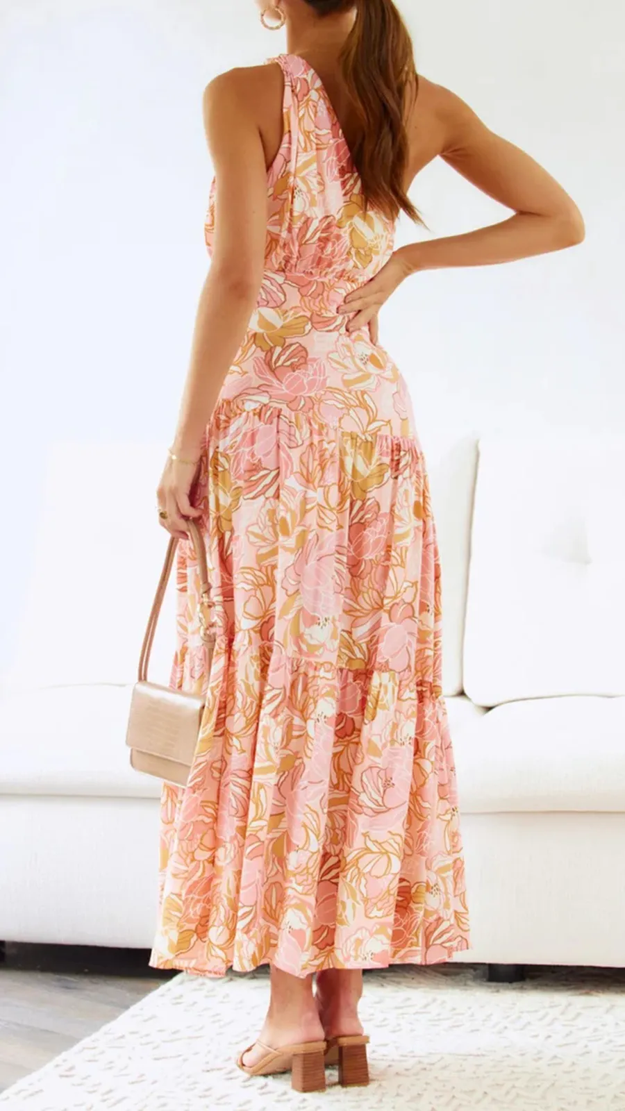 Knot Detail In Shoulder Strap Maxi Dress