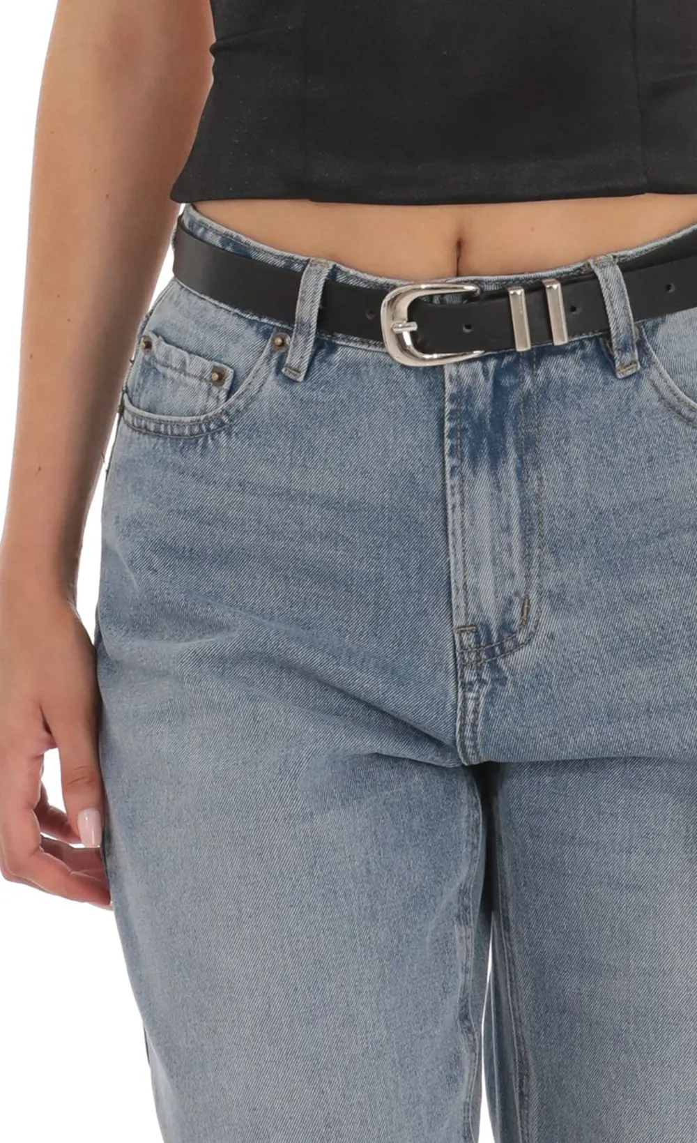 Satin Open Back Tie Top in Black