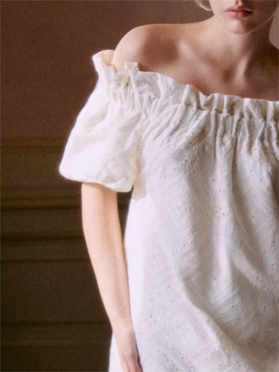 Neckline With Ruffle Dress