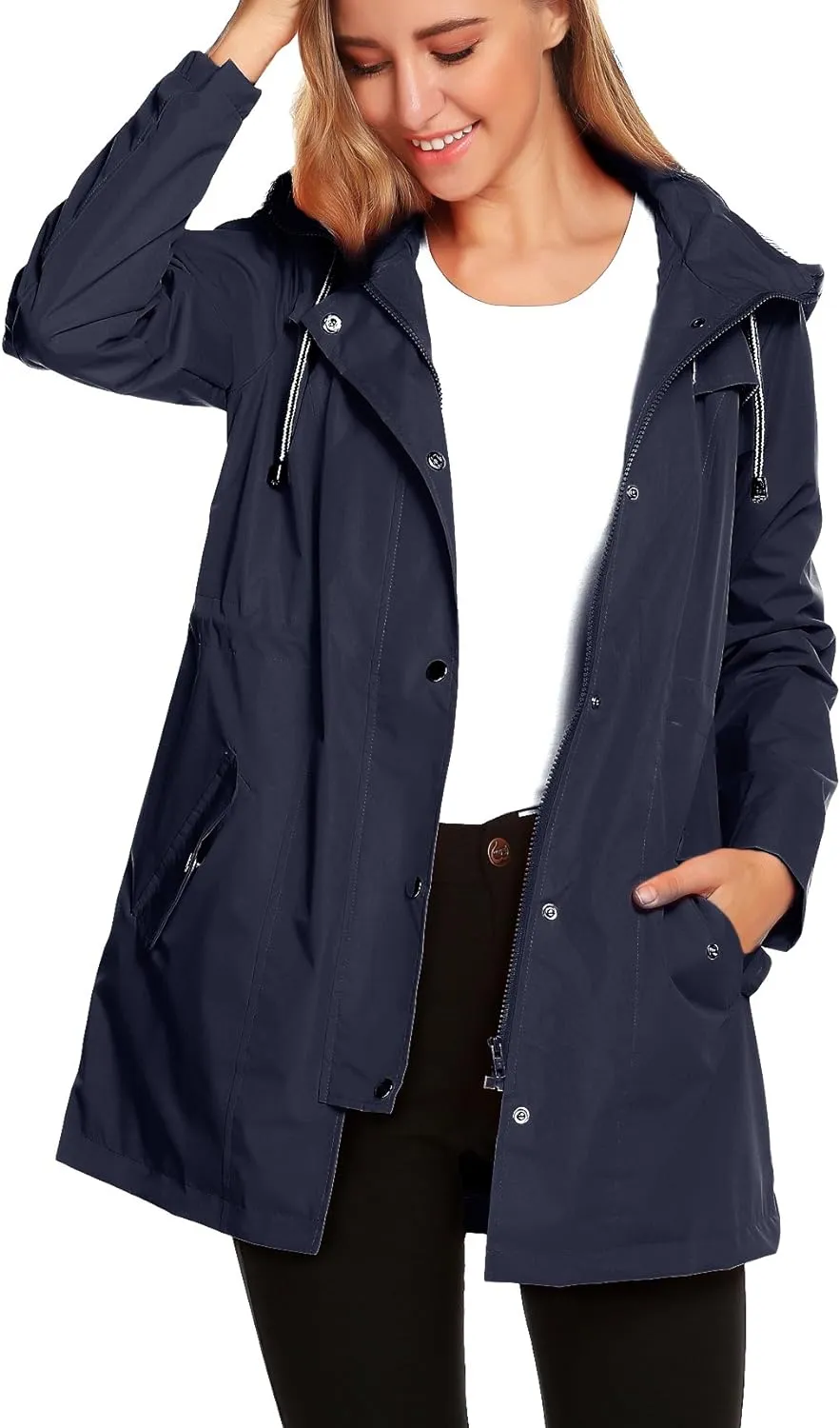 Womens Lightweight Hooded Waterproof Active Outdoor Rain Jacket S-XXL