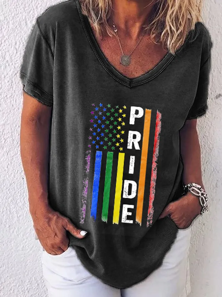 Women'S  Pride V-Neck Short-Sleeved T-Shirt