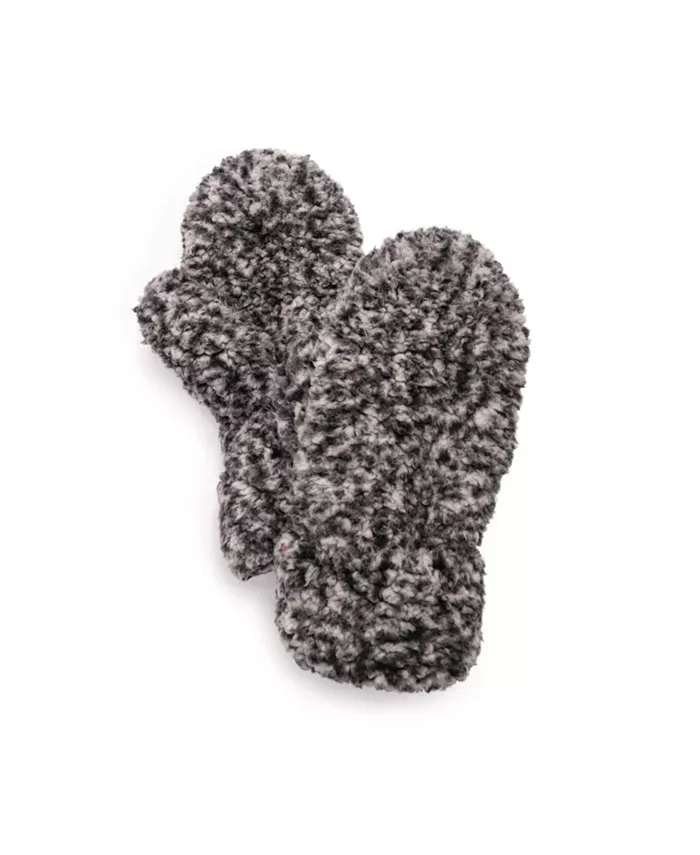 Women's Sherpa Mitten Gloves, Frosted Black
