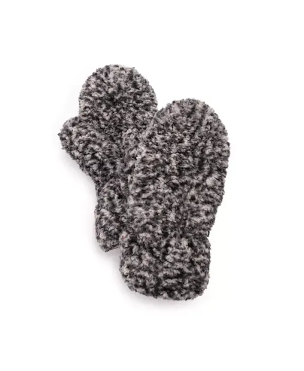Women's Sherpa Mitten Gloves, Frosted Black