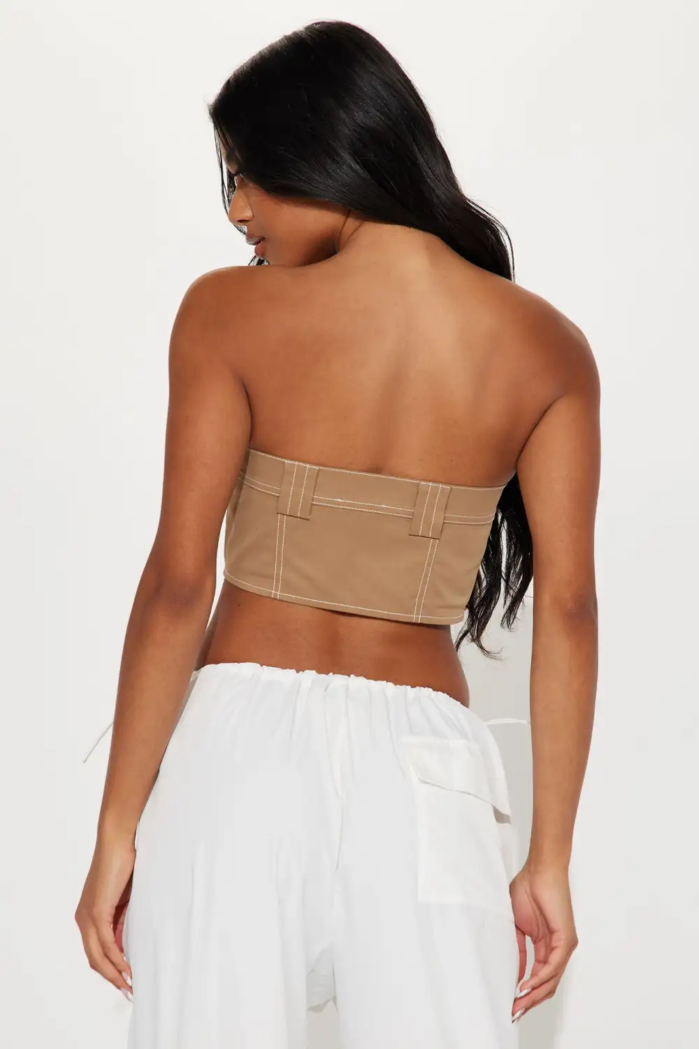 Let's Go Back Tube Top - Taupe