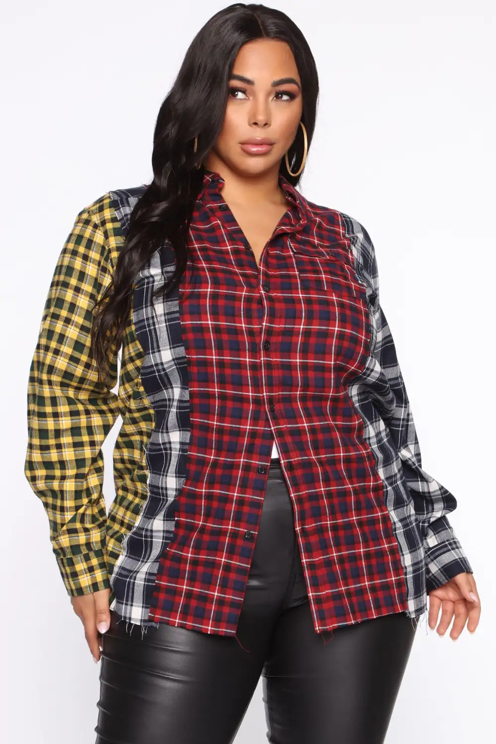 I Wanna Know Plaid Tunic - Red/combo