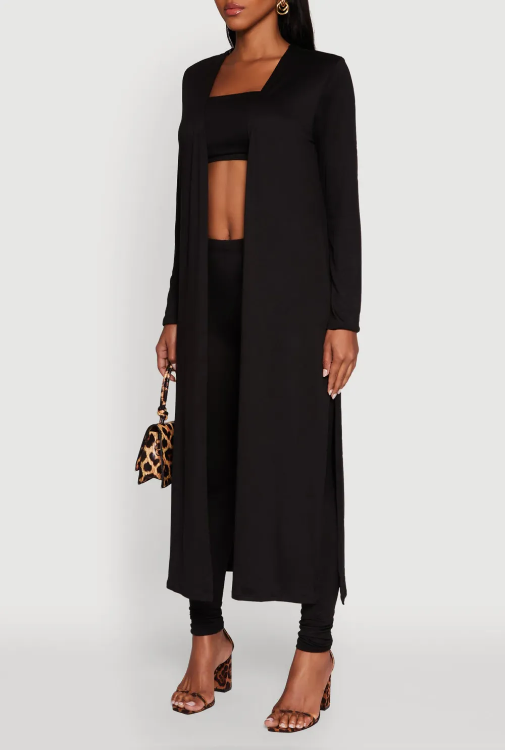 Solid Color Long Cardigan