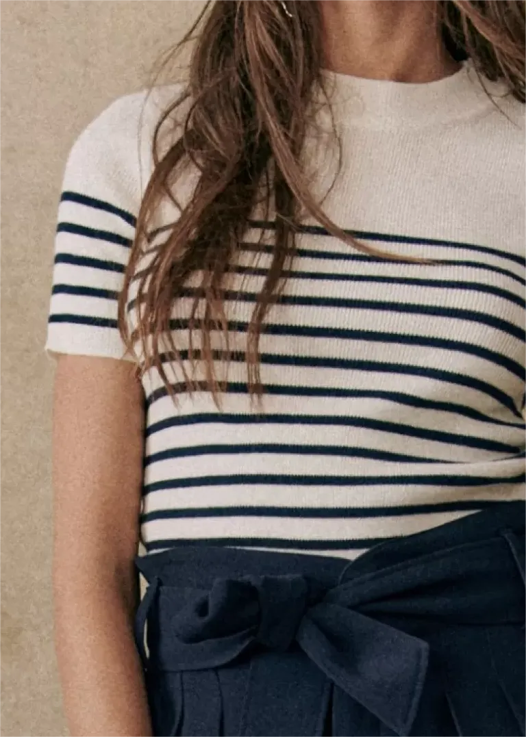 Striped Short Sleeve Knit