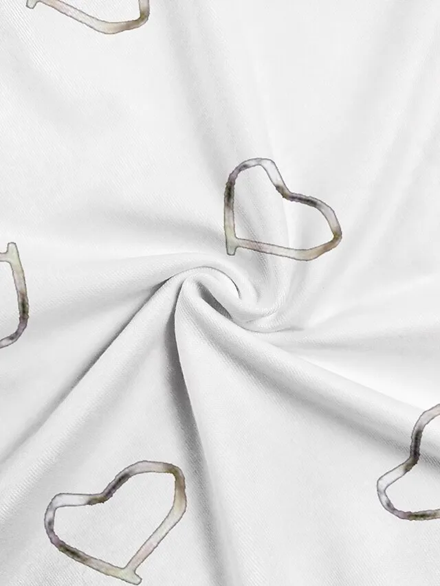 Women's Tank Top Going Out Tops Summer Tops Heart Black White Pink Print Sleeveless Casual Weekend Tunic Basic V Neck Regular Fit