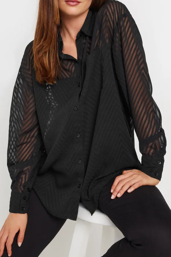 Dark Striped Lapel Shirt