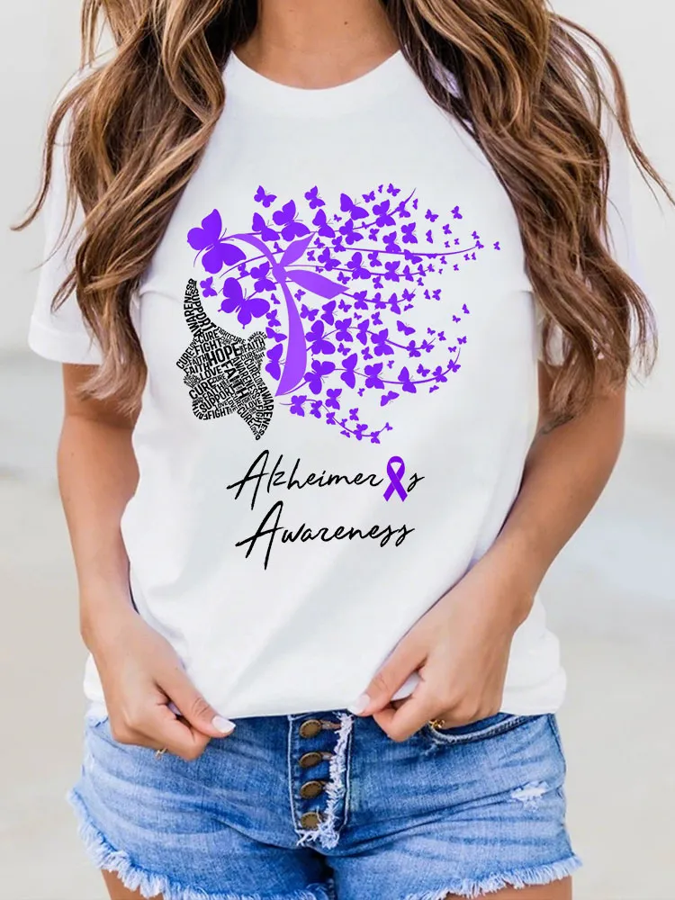 Women's Alzheimer's Awareness Print T-Shirt