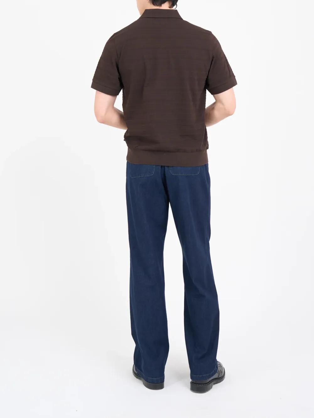 Brown Casual Style Short Sleeve Polo Shirt