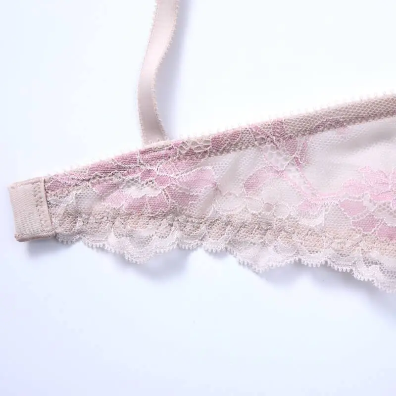 Eyelash Lace Demi Bra Sexy Sheer Lace Balconette Bra Daily Wear