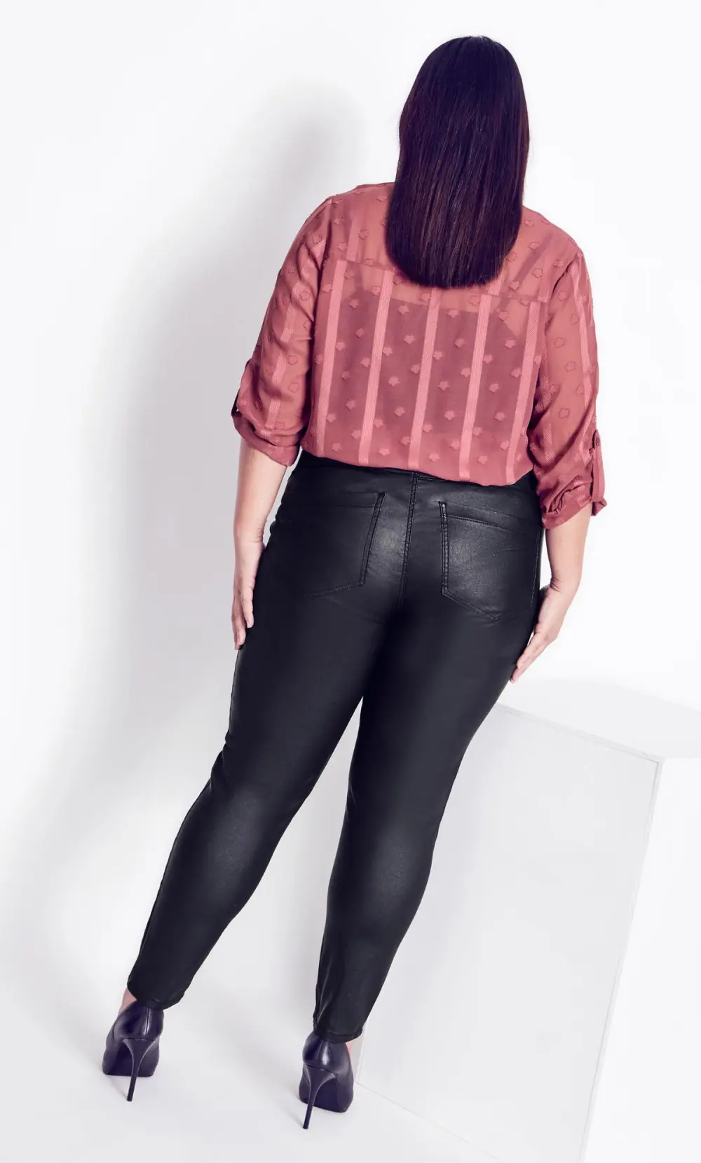 Evans Black Faux Leather Jeans