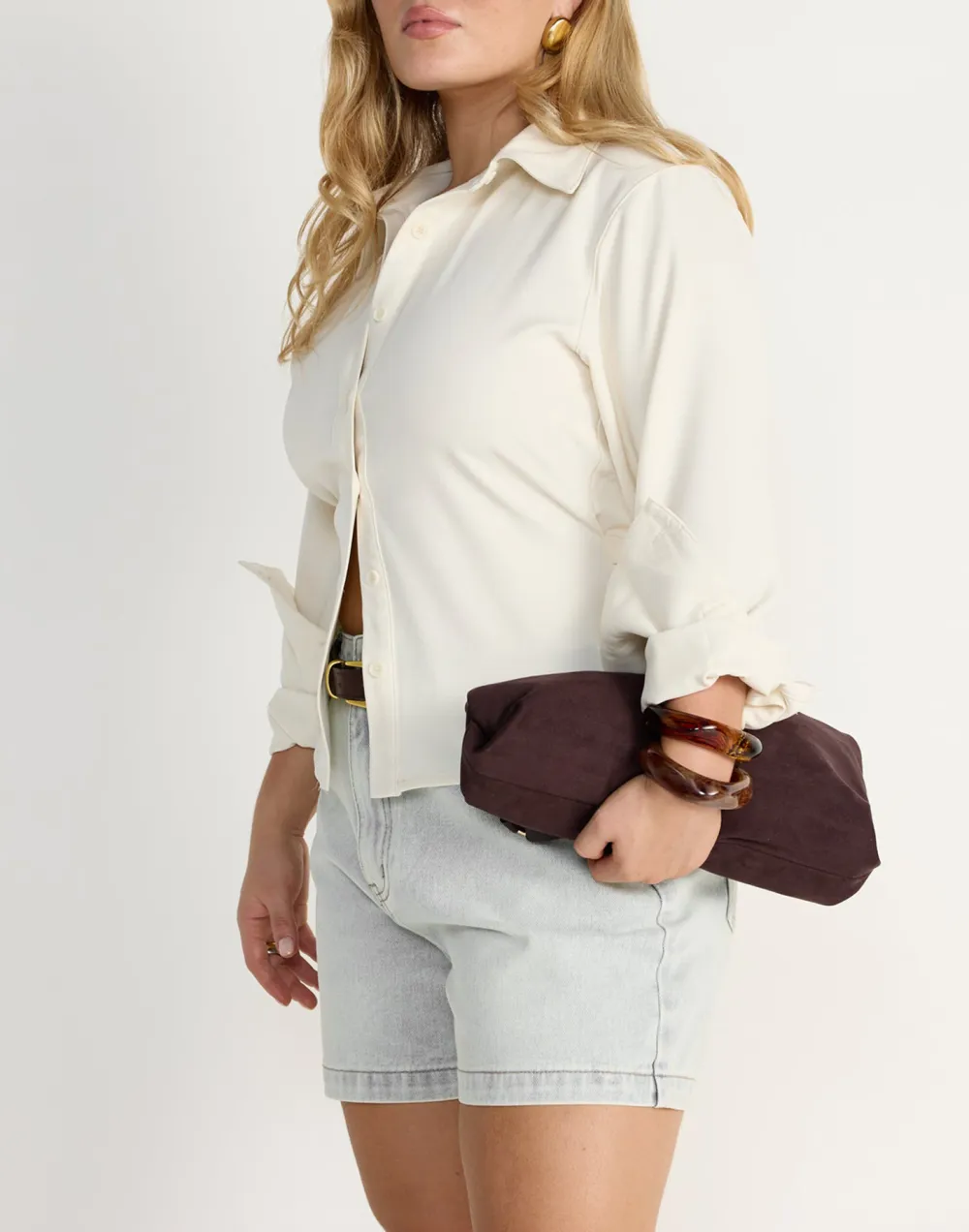 Adjustable Tie Cropped Shirt Top