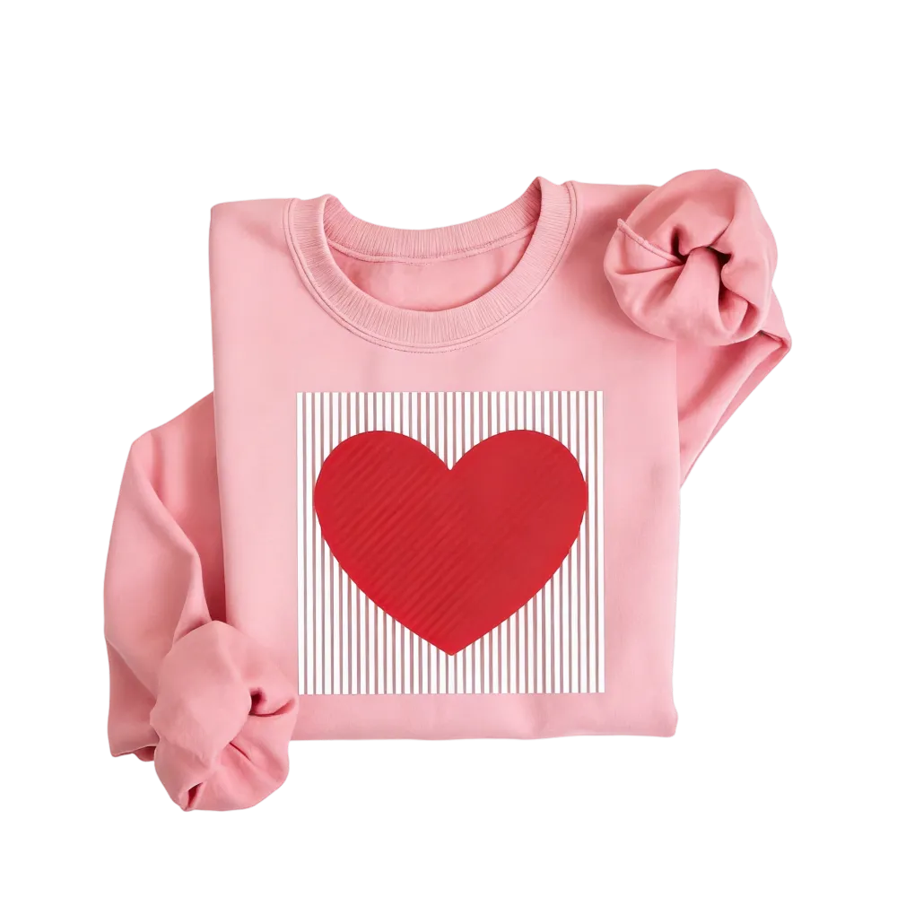 ❤️ Valentine's Day Retro Heart Graphic Sweatshirt | Cute Casual Pullover Top
