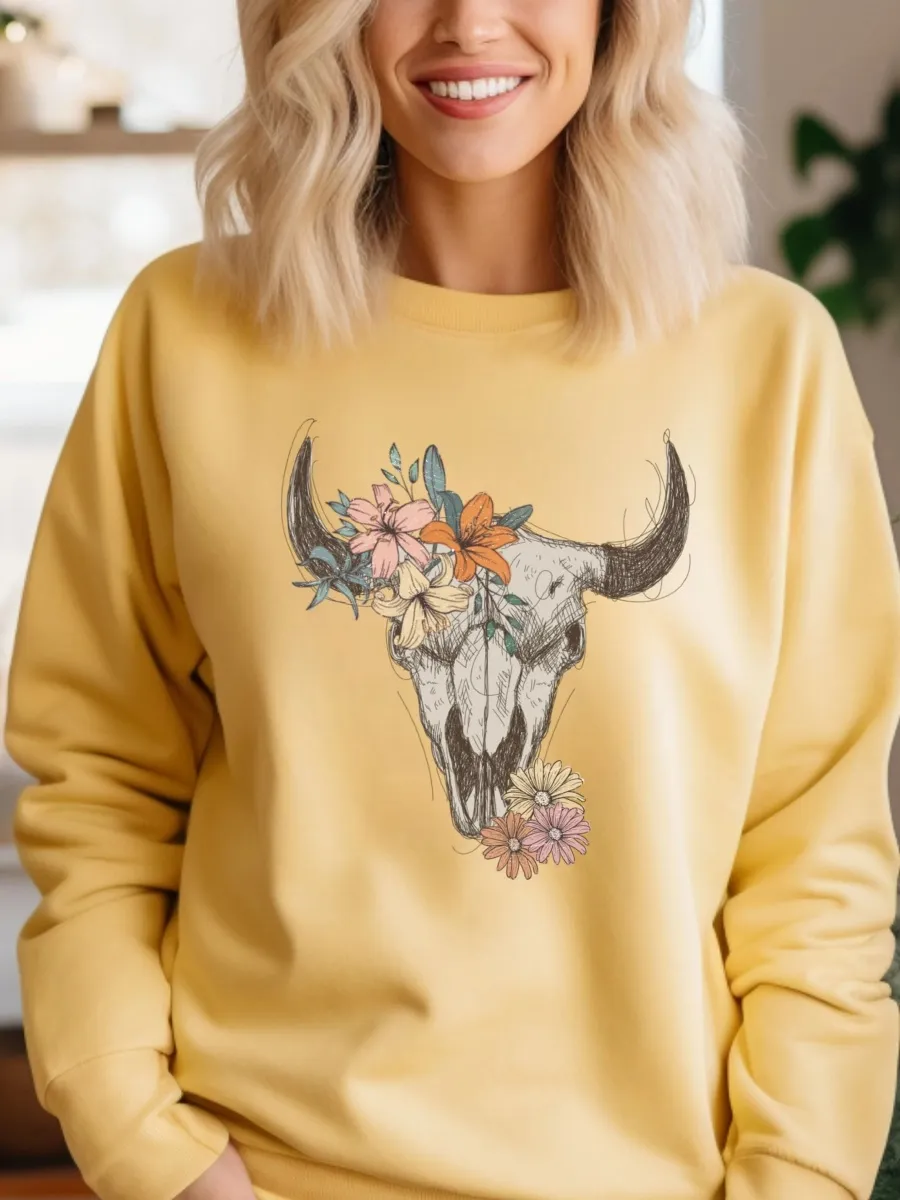 Vintage Bull Skull Sweatshirt