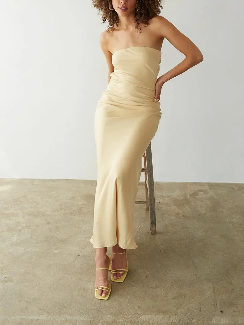 Jayla Strapless Open Back Maxi Dress
