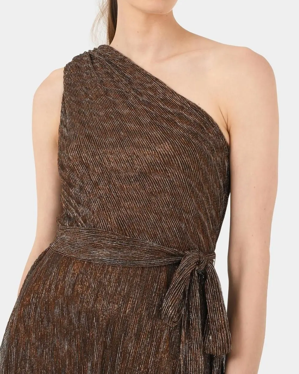 Elastic Waist One Shoulder Dress