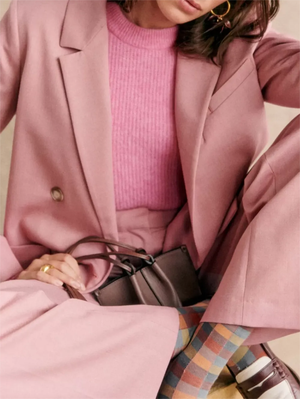 Pink Double Breasted Blazer