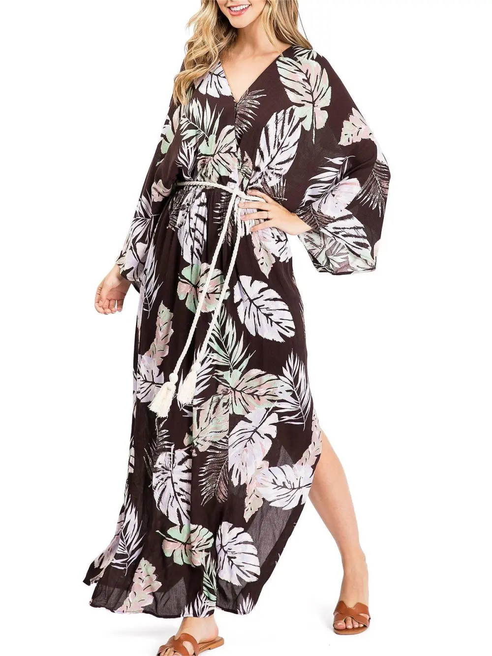 Plant Printed Maxi Dress