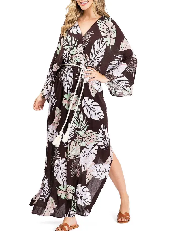 Plant Printed Maxi Dress