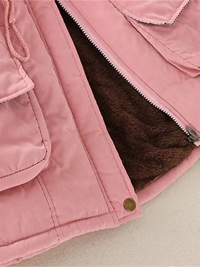 Women's Winter Coat Fleece Lined Parka Thermal Warm Windproof Puffer Jacket with Pocket Hooded Heated Jacket Fall Outerwear Drawstring Outdoor Street Fashion Casual Outerwear