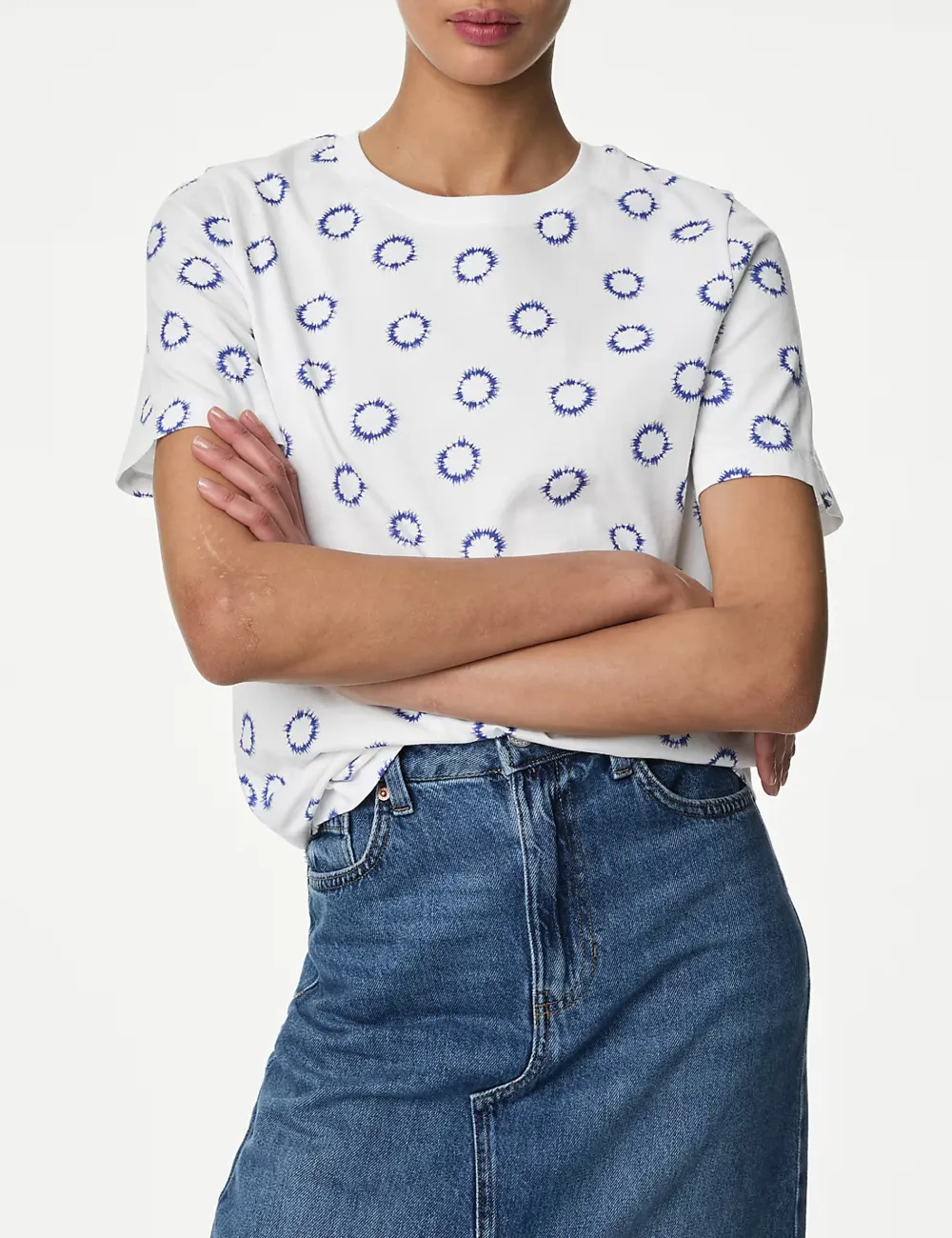 PolkaDot Printed Crew Neck T-Shirt