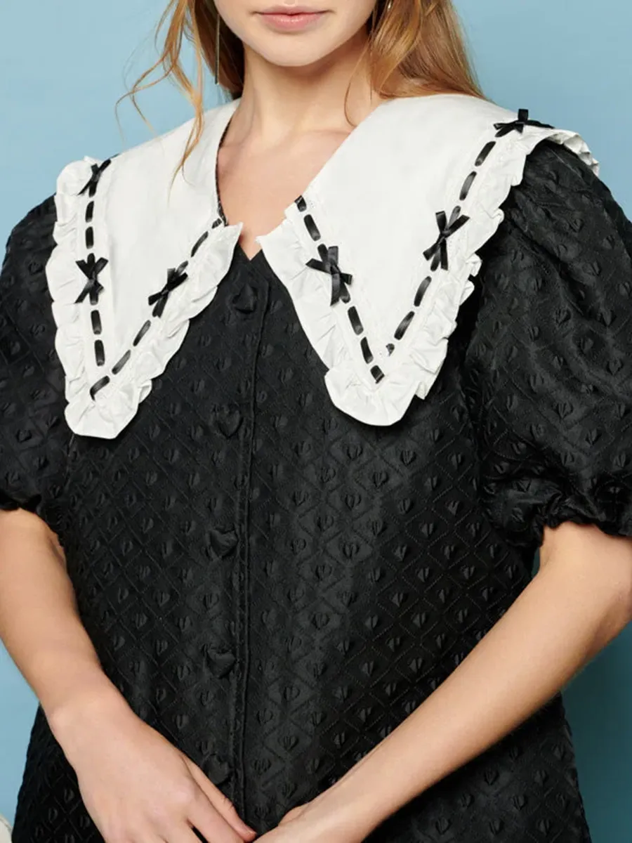 Soft Bow Collar Dress