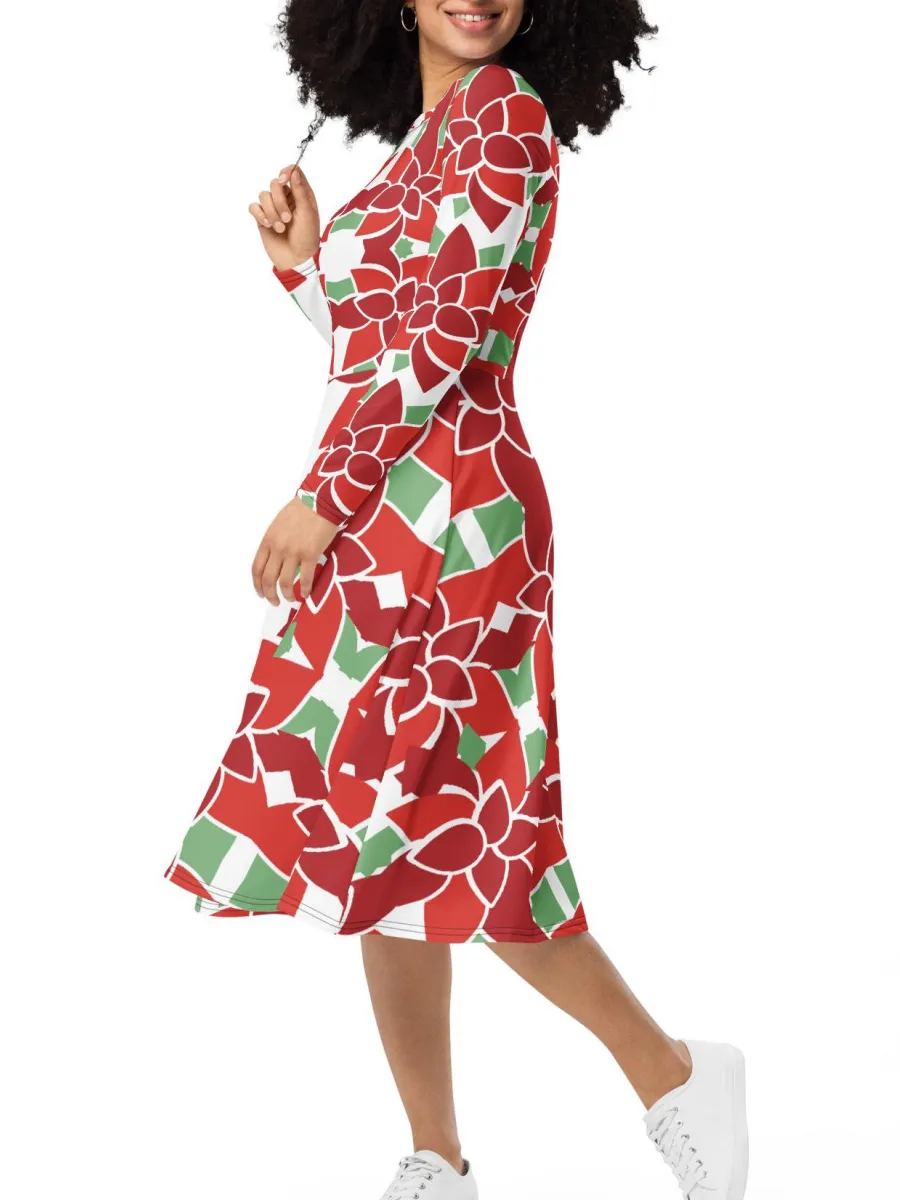 Floral Round Neck Dress