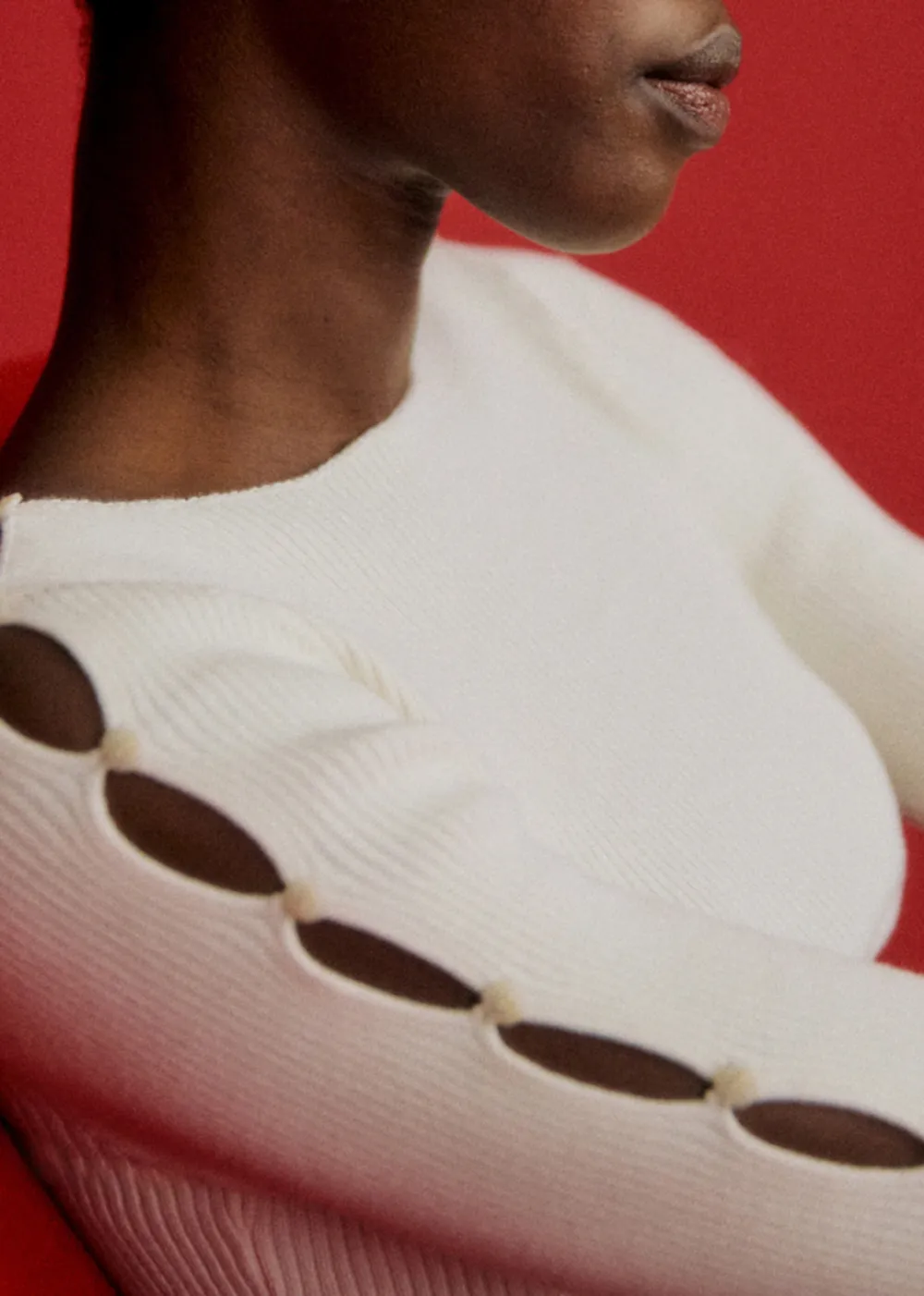 Long Sleeve Crew Neck Wool And Cotton Knit Bodysuit