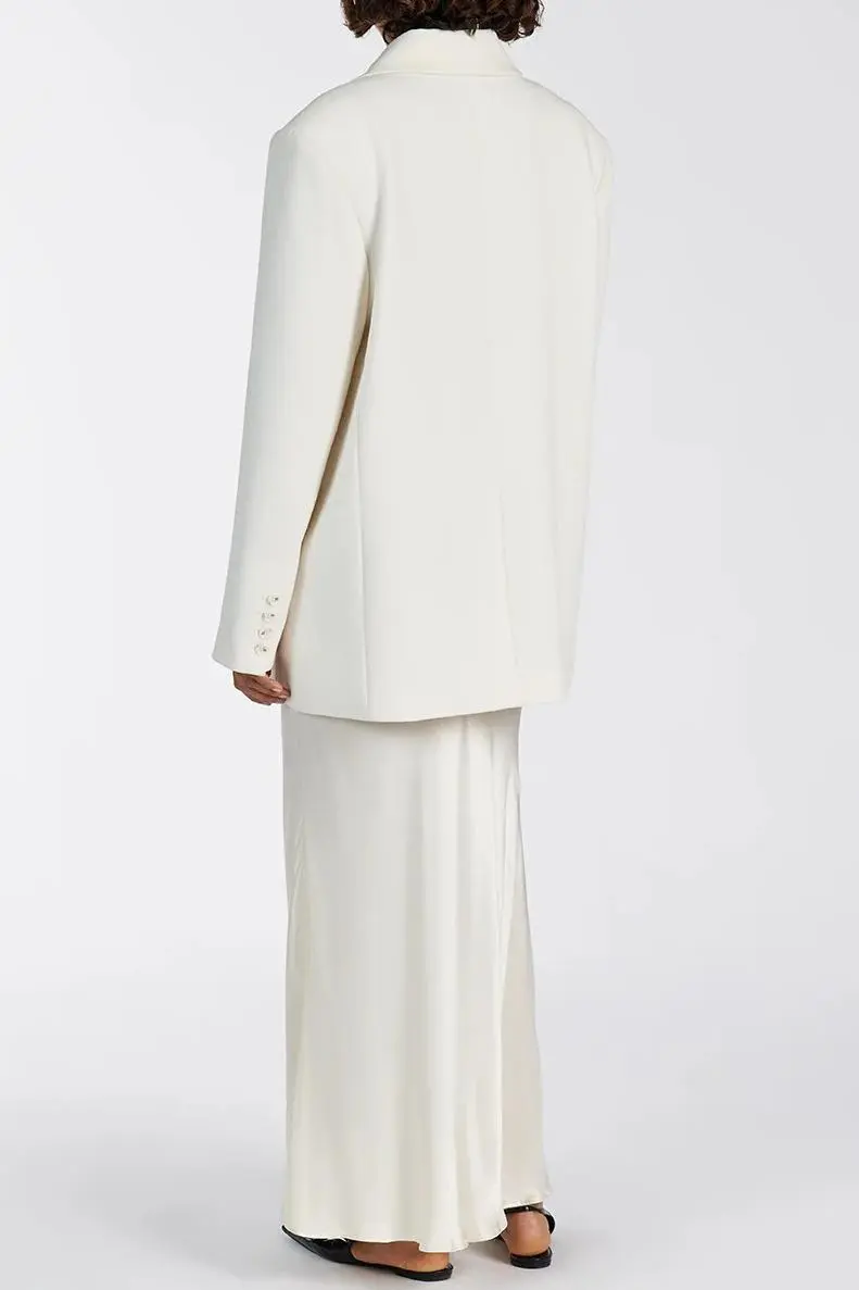 CREAM SATIN MAXI SKIRT