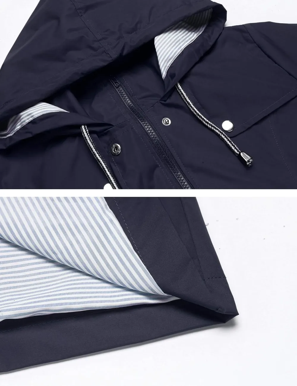 LOMON Raincoat Women Waterproof Long Hooded Trench Coats Lined Windbreaker Travel Jacket S-XXL