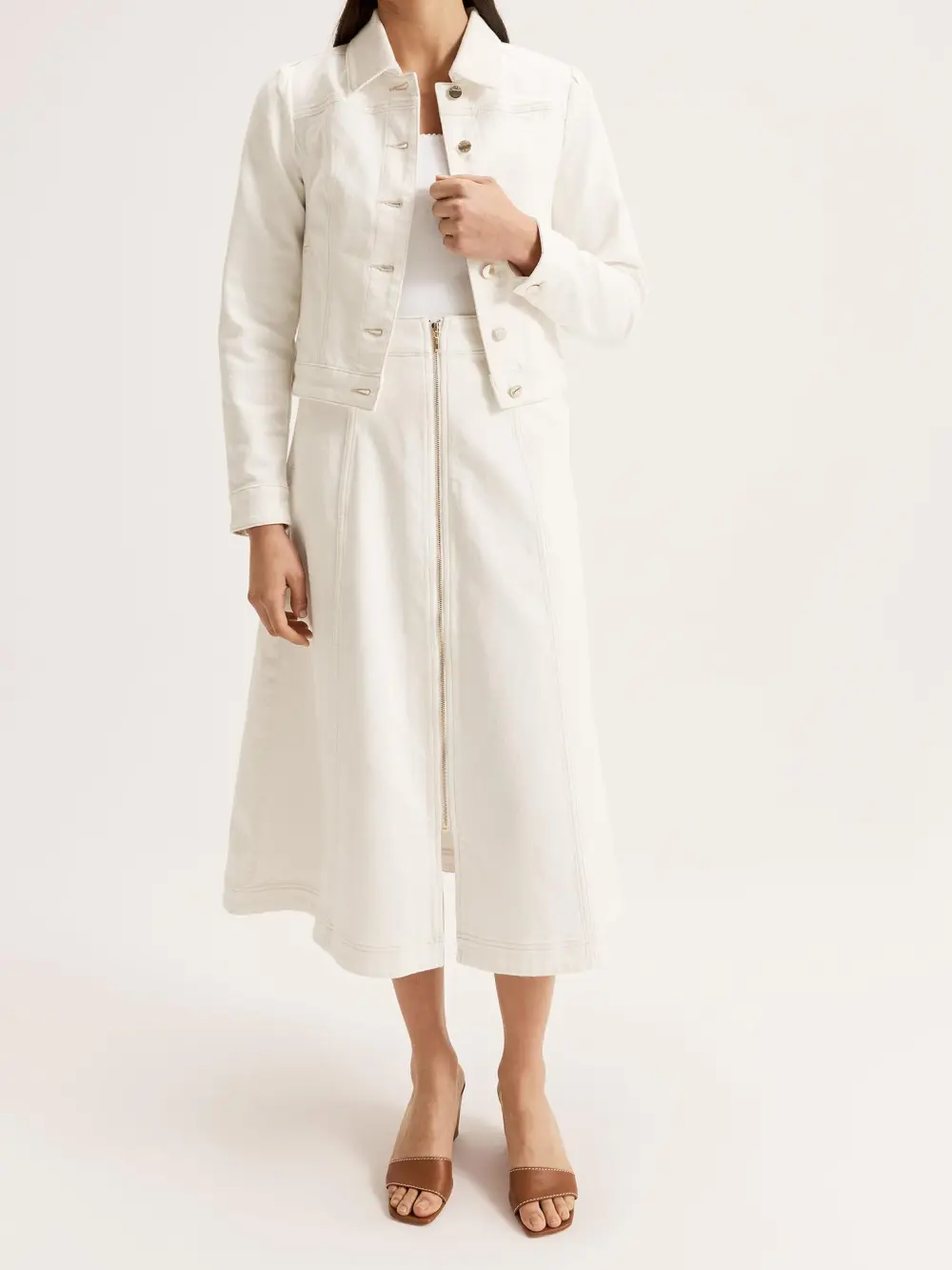 White Casual Denim Jackets