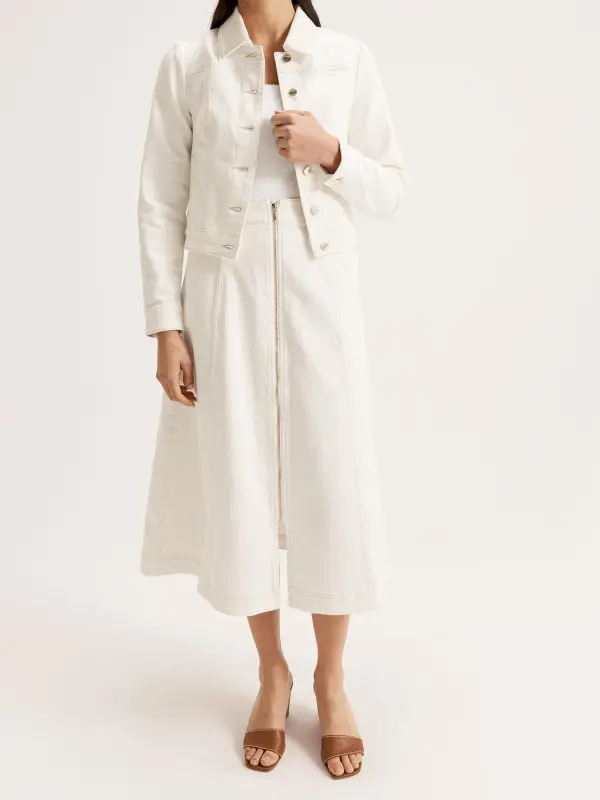 White Casual Denim Jackets