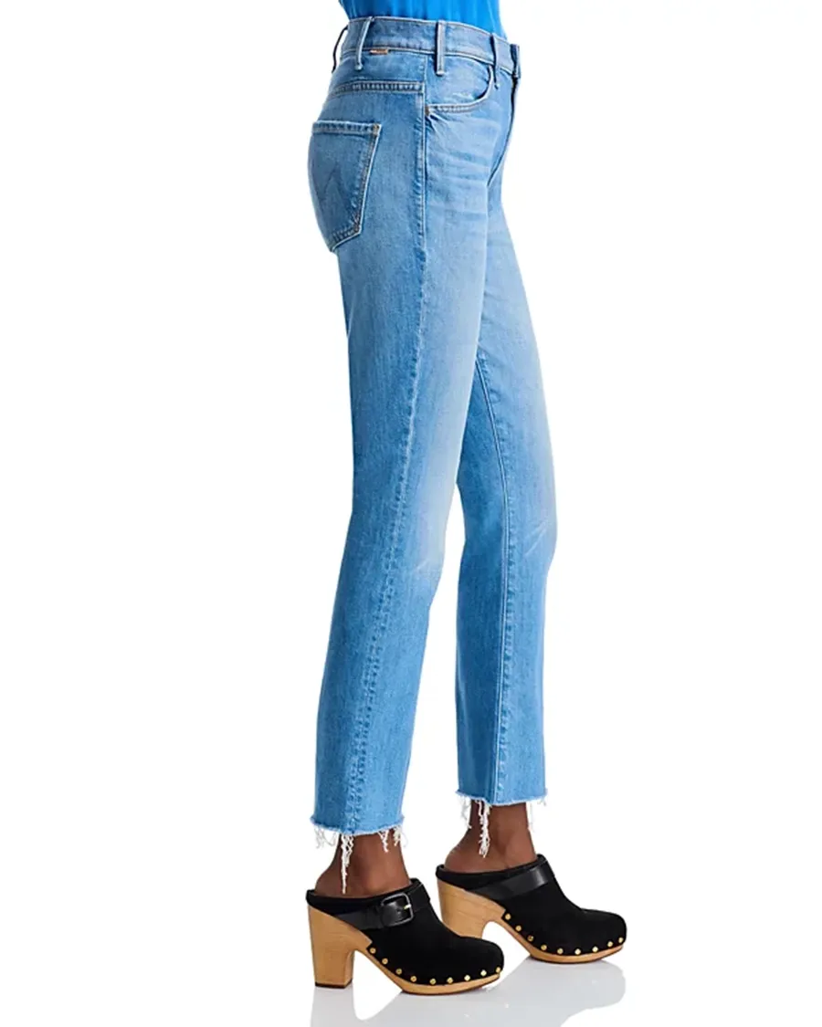 Belt Loops High Rise Flare Leg Ankle Jeans