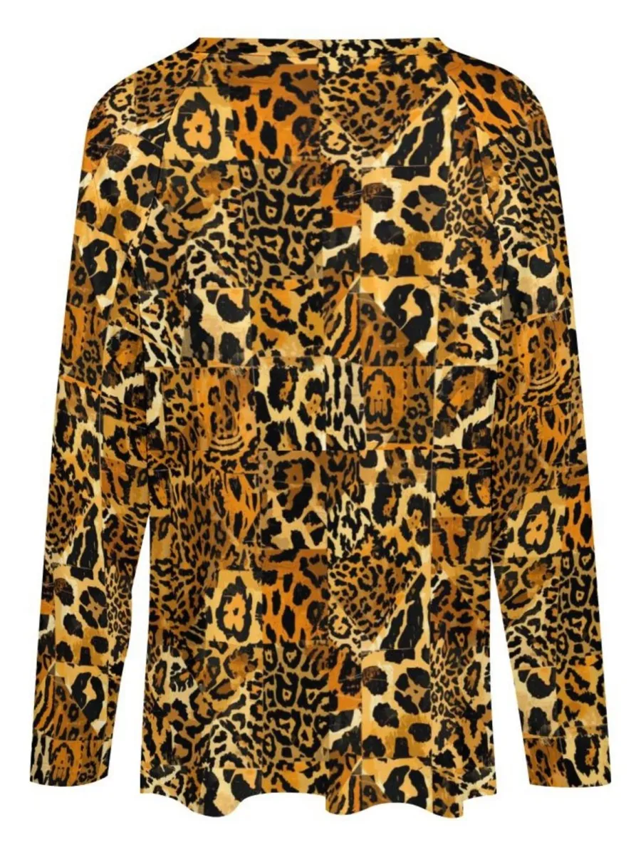 Leopard Patch Long Sleeve Top