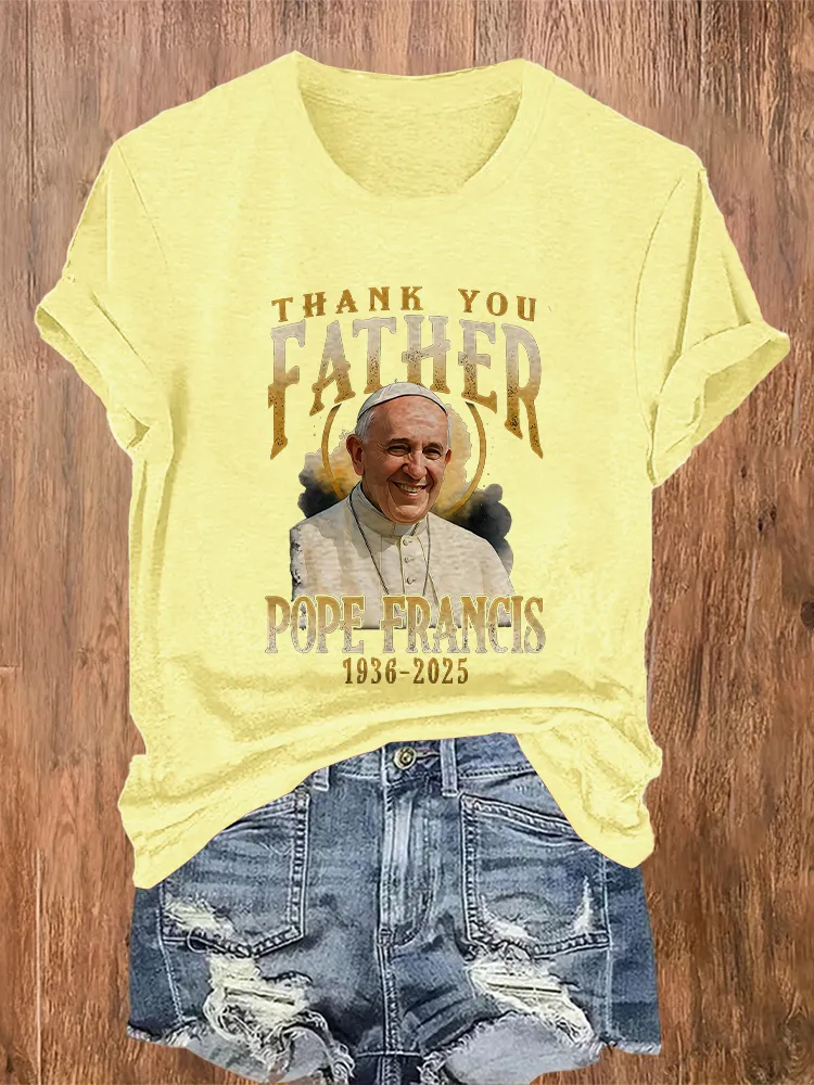 Women's Rest In Peace 1936-2025 Thank You Pf  Round Neck Short Sleeves Pure Cotton T-Shirt