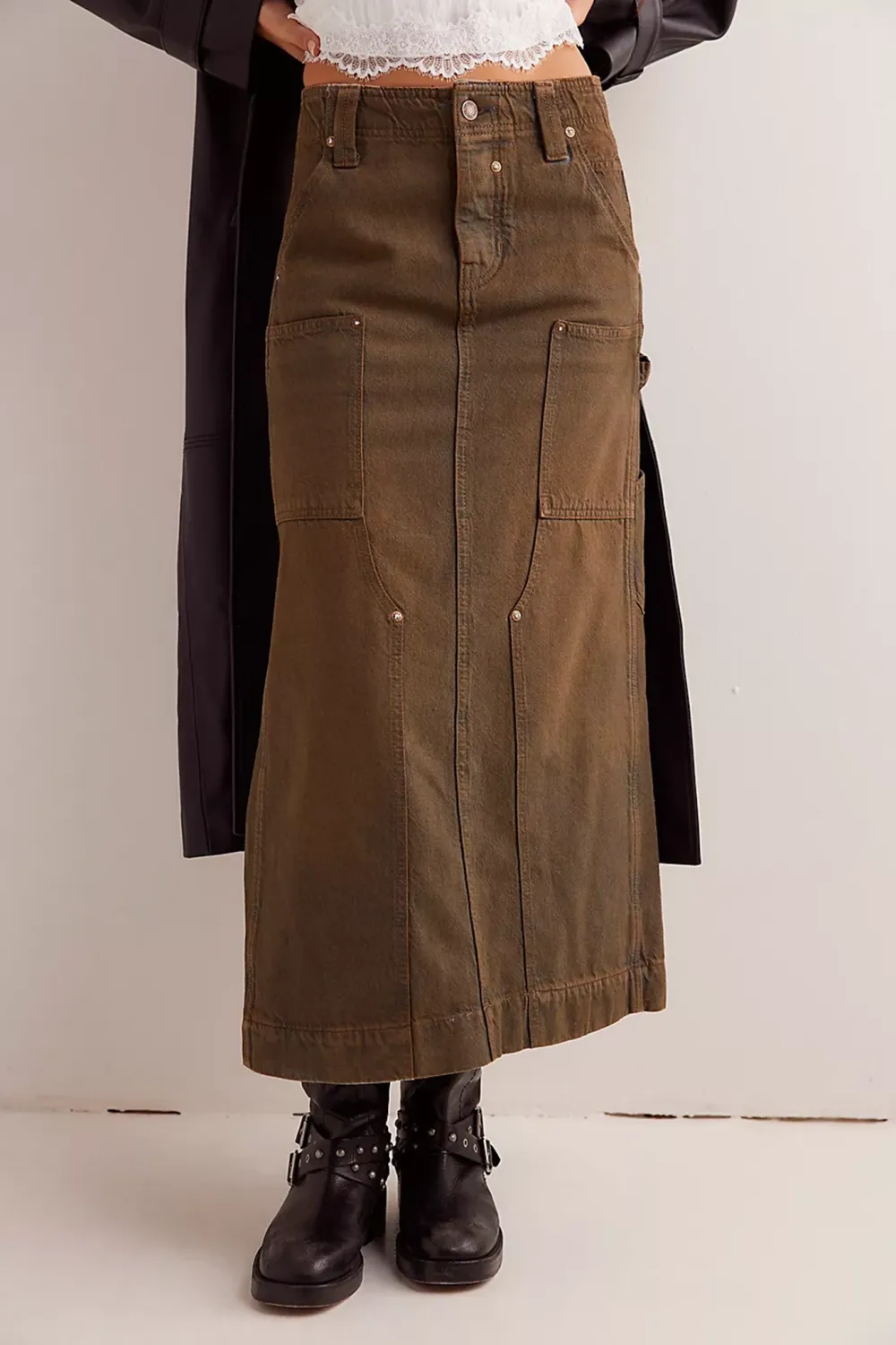 Cargo Pocket Midi Skirt