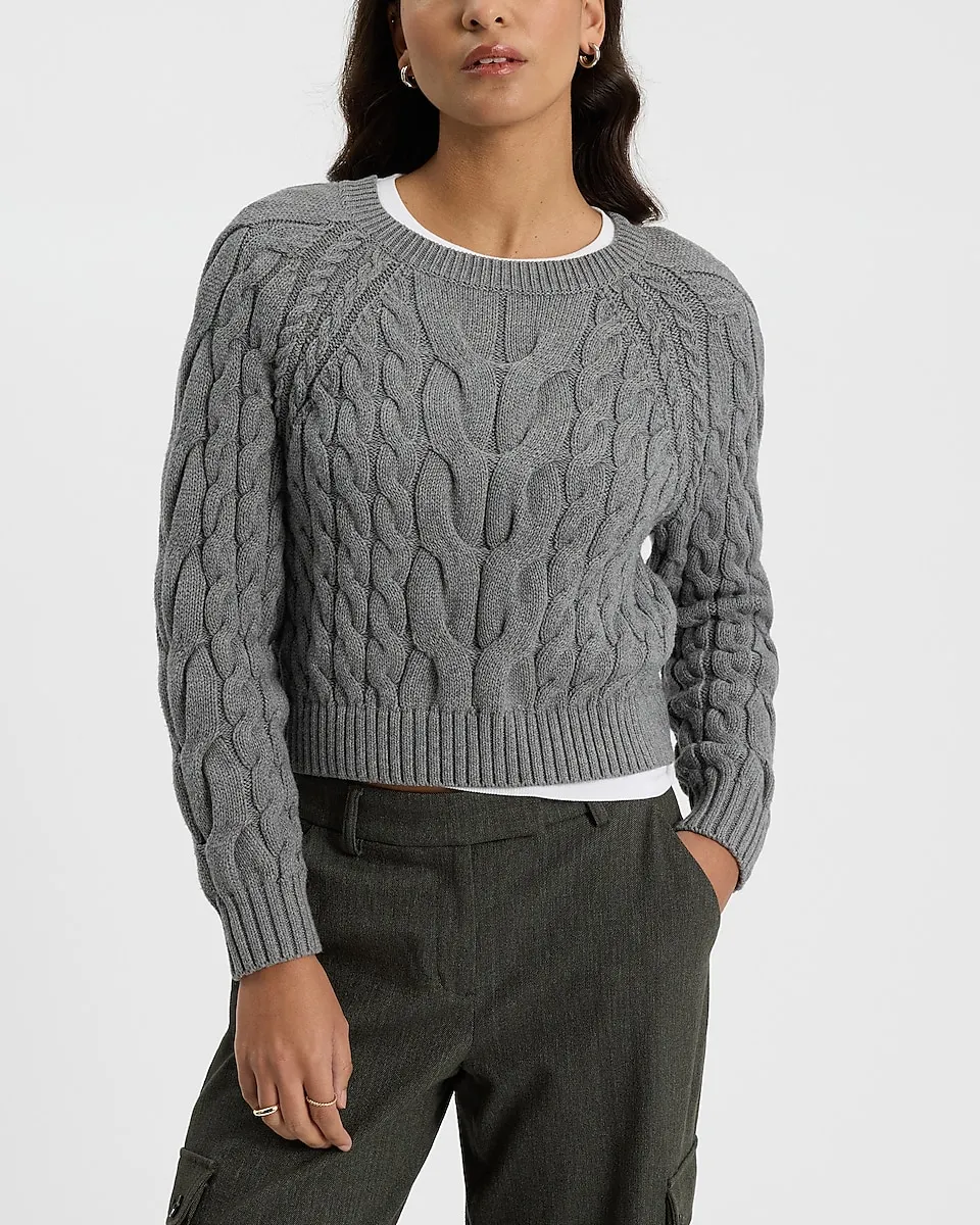 Cable Knit Crew Neck Sweater