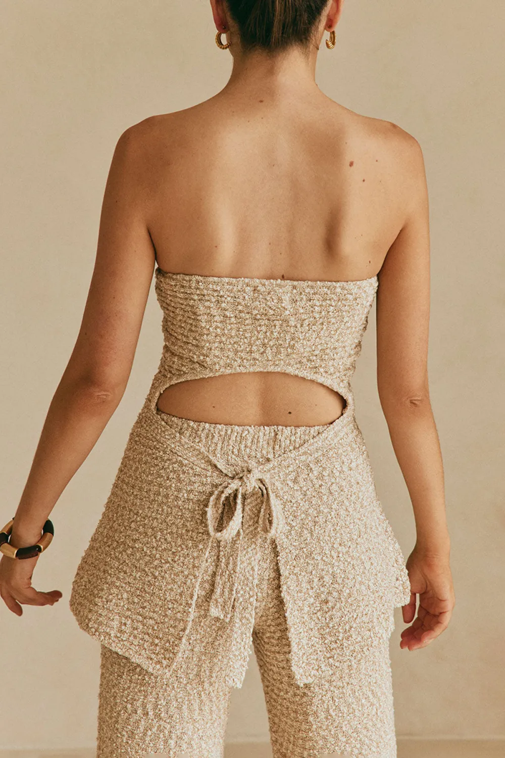 Strapless Ruched Knit Top