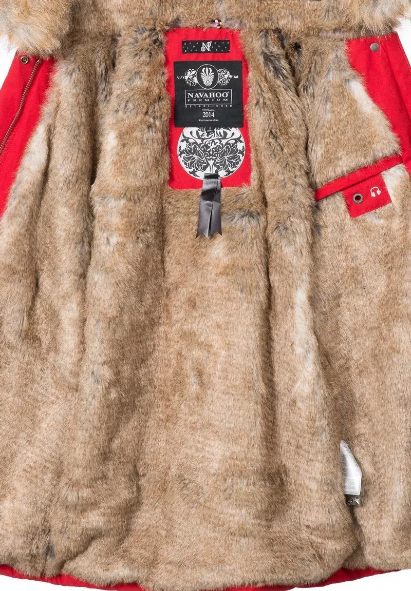 Plain  parka coat pink