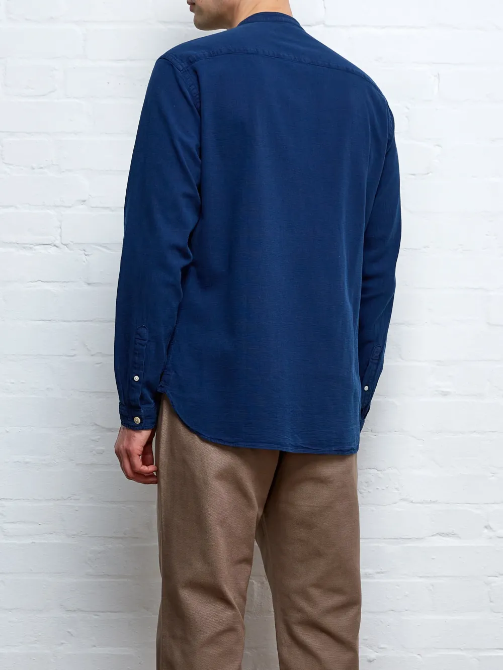 Casual Style Indigo Rinse Cotton Shirt