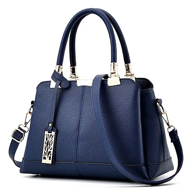 Women's Handbag Crossbody Bag Satchel Top Handle Bag PU Leather Daily Zipper Chain Solid Color Wine Black Pink