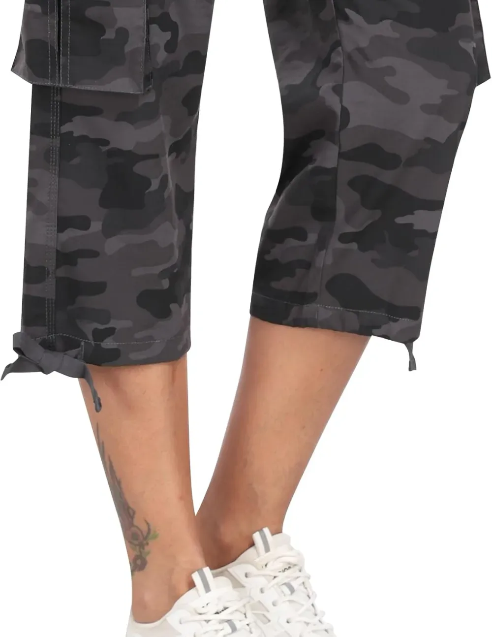 MoFiz Womens Capris with Pockets Loose Fit Casual Capri Pants Dressy Lightweight Ladies Baggy Cargo Pants for Hiking