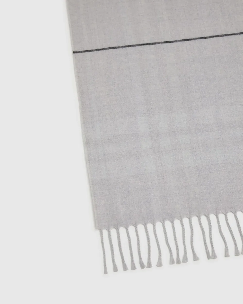 Light Gray Solid Color Fringed Scarf
