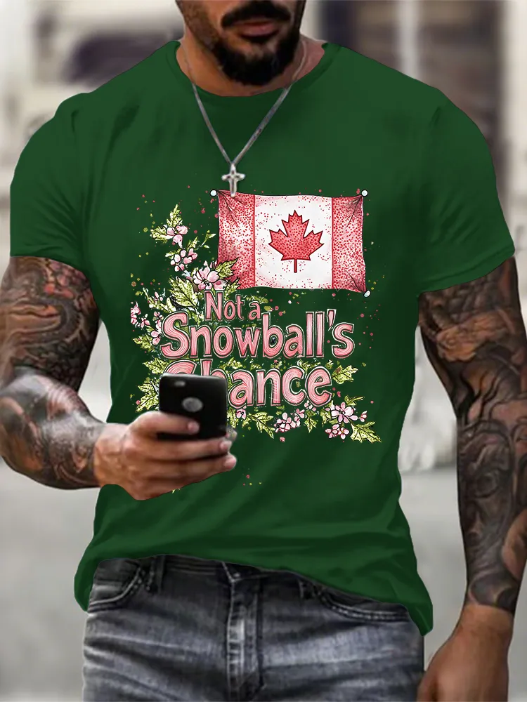 Round-Neck Short-Sleeved Shirt Not A Snowball'S Chance T-Shirt