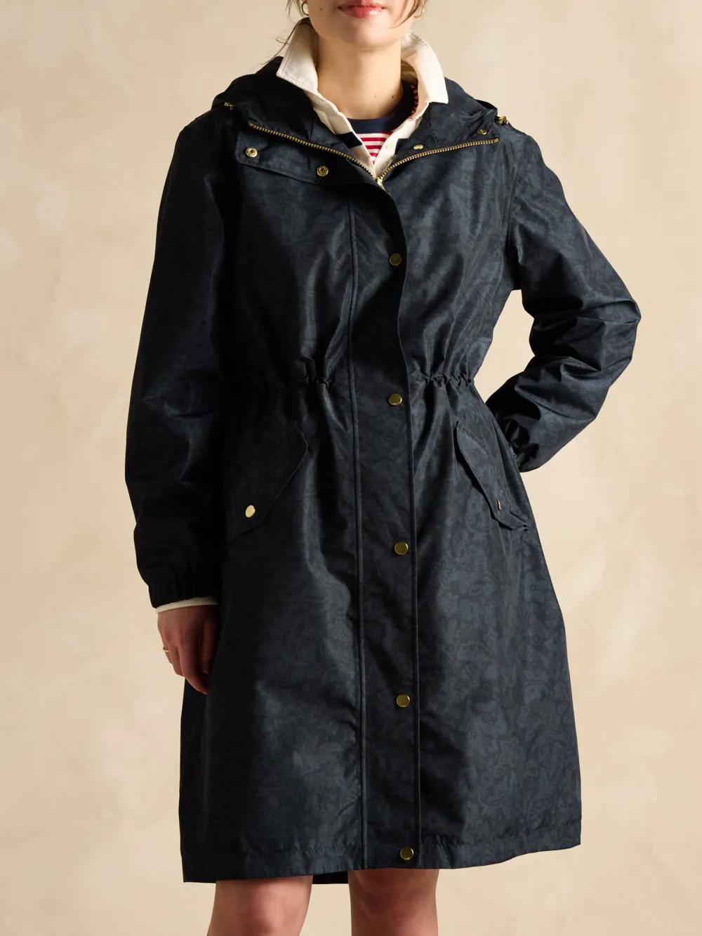 Black Waterproof Foldable Raincoat With Hood